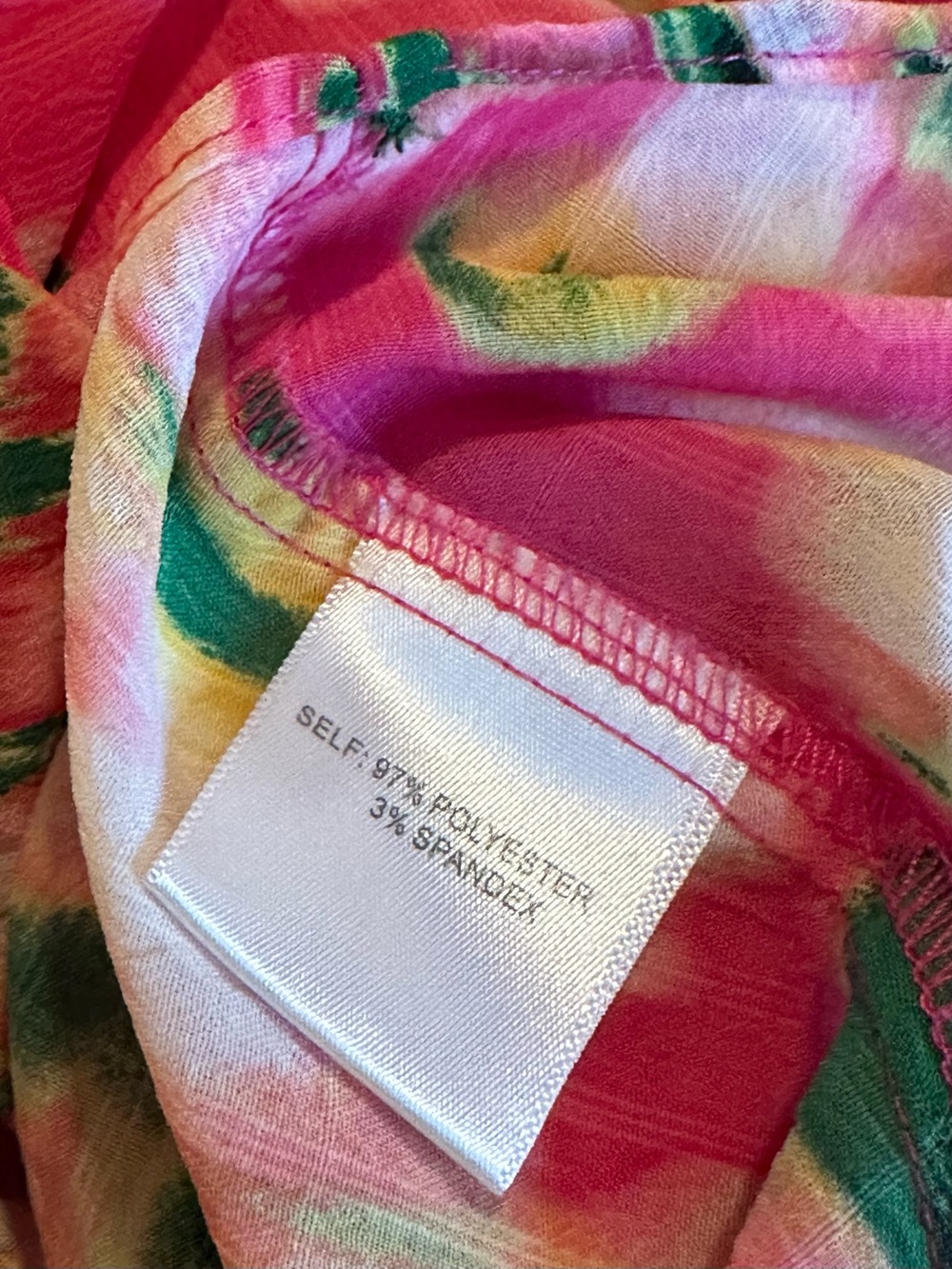 Rose & Olive Floral Puff Sleeve Tie Front Blouse XL - Like New - Picture 11 of 13